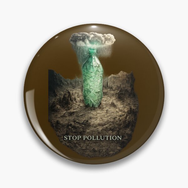 Item preview, Stop Pollution Plastic Bottle Climate Change Environmental Awareness Anti Pollution Eco Art Design designed and sold by OrbitOfMind.