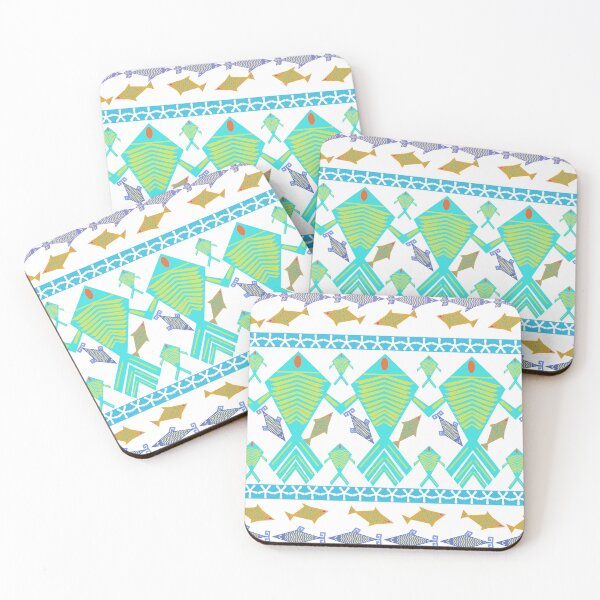 Item preview, Colorful Tribal Fish Seamless Pattern with Geometric Ocean Motifs and Folk Art Style designed and sold by EiArtist.