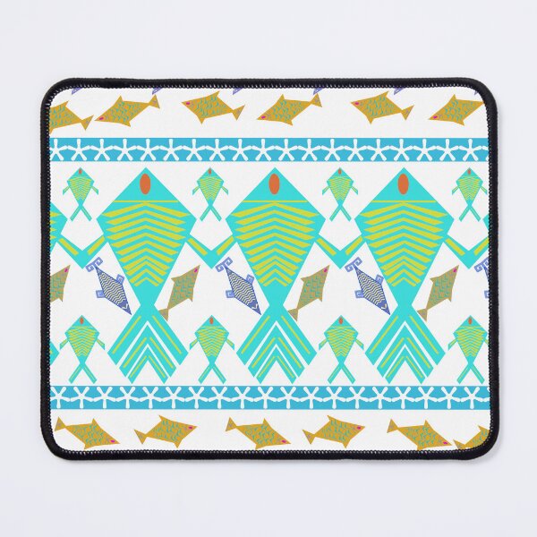 Item preview, Colorful Tribal Fish Seamless Pattern with Geometric Ocean Motifs and Folk Art Style designed and sold by Ei-Ei.