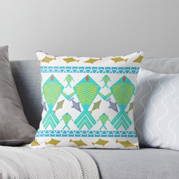 Item preview, Colorful Tribal Fish Seamless Pattern with Geometric Ocean Motifs and Folk Art Style designed and sold by EiArtist.