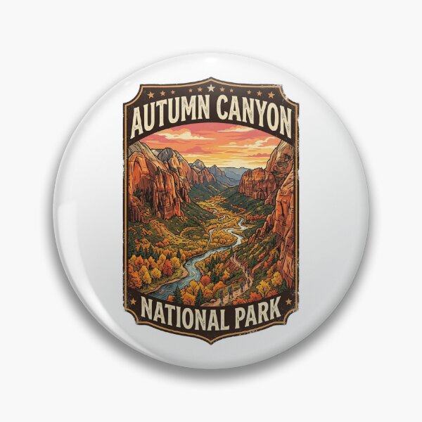 Item preview, Autumn Canyon National Park Vintage Hiking Adventure Poster designed and sold by longngusuc.