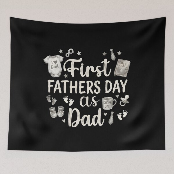 Item preview, Black and White First Father's Day Gift - New Dad Keepsake Design designed and sold by SideKickCreates.