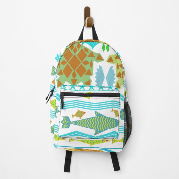 Item preview, Sea Turtle and Tropical Fish Seamless Pattern with Tribal Geometric Ocean Design designed and sold by Ei-Ei.