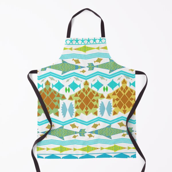 Item preview, Sea Turtle and Tropical Fish Seamless Pattern with Tribal Geometric Ocean Design designed and sold by EiArtist.
