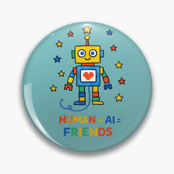 Item preview, Human + AI = Friends Cute Robot STEM Teacher Artificial Intelligence Kids Design designed and sold by OrbitOfMind.