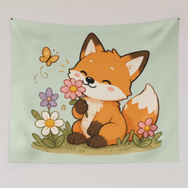 Item preview, Cute Springtime Fox designed and sold by MellowMunchkins.