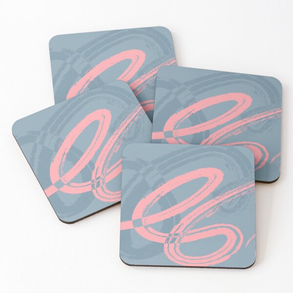 Item preview, Abstract Grunge Background Pink & Bali Hai Blue Brush Strokes designed and sold by AtonuHaque.