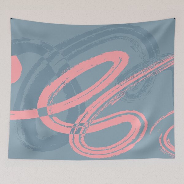 Item preview, Abstract Grunge Background Pink & Bali Hai Blue Brush Strokes designed and sold by AtonuHaque.