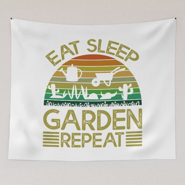 Item preview, Eat Sleep Garden Repeat Retro Gardening Slogan designed and sold by SP Motif.