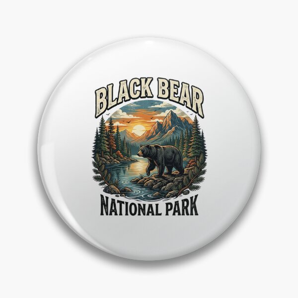 Item preview, Black Bear National Park Vintage Outdoor Adventure Scene designed and sold by longngusuc.