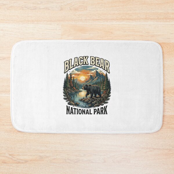 Item preview, Black Bear National Park Vintage Outdoor Adventure Scene designed and sold by longngusuc.