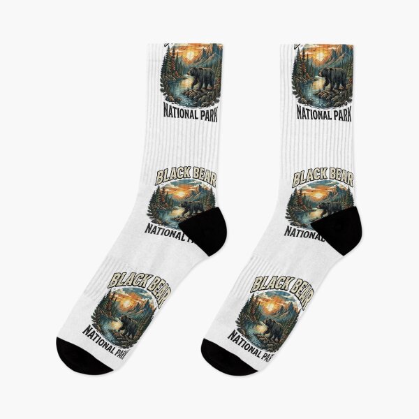 Item preview, Black Bear National Park Vintage Outdoor Adventure Scene designed and sold by longngusuc.