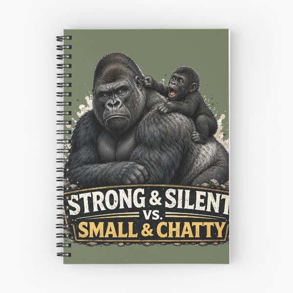 Item preview, Strong & Silent vs Small & Chatty Gorilla Dad Design designed and sold by planetreynolds.
