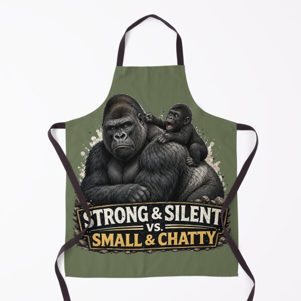 Item preview, Strong & Silent vs Small & Chatty Gorilla Dad Design designed and sold by planetreynolds.