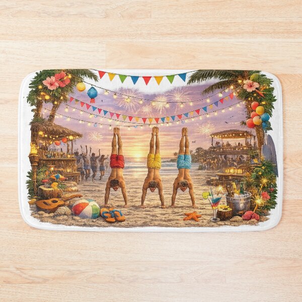 Item preview, Beach Party Handstand Parade – Tropical Summer Celebration Art designed and sold by Hookesmode.