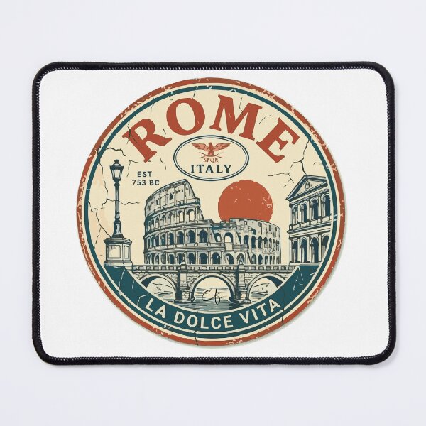 Item preview, Rome Italy La Dolce Vita Vintage Travel Stamp designed and sold by CharaFei..