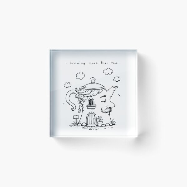Item preview, Whimsical Teapot House Dreamer Illustration designed and sold by DoodleManArt.