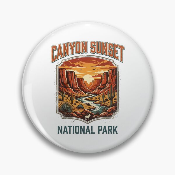 Item preview, Canyon Sunset National Park Retro Travel Vintage Landscape designed and sold by longngusuc.