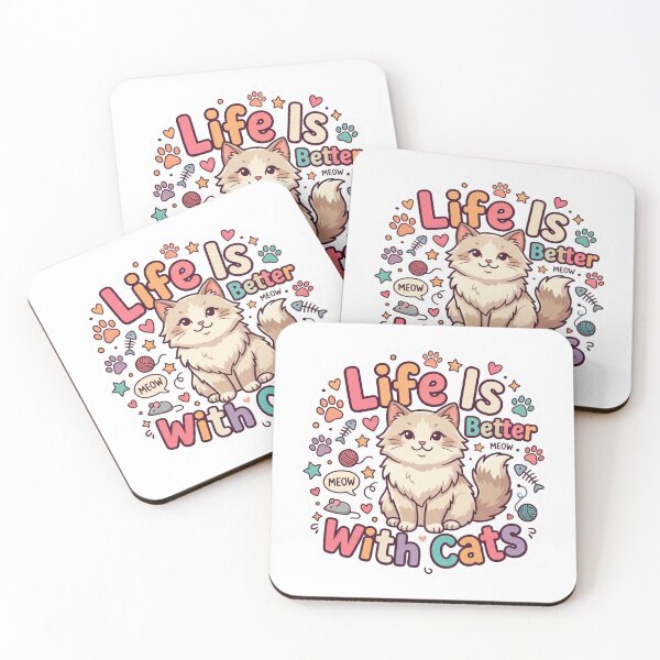 Item preview, Life Is Better With Cats Cute Cat Lover Design designed and sold by Pixel Analytics.