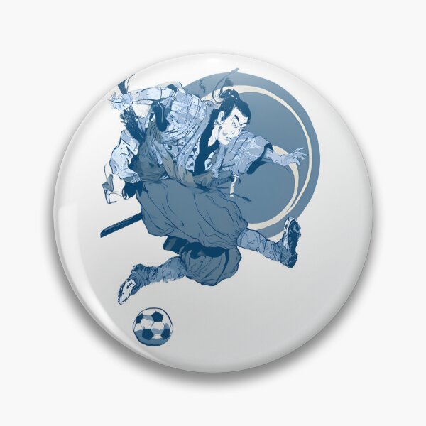 Item preview, Dynamic Samurai Soccer Player - Japanese Ukiyo-e Parody Art designed and sold by Structure-Blue.
