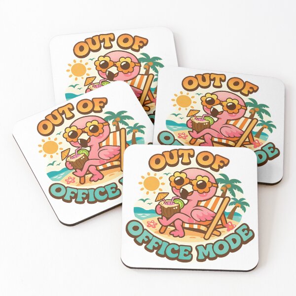 Item preview, Out Of Office Mode Funny Summer Beach Flamingo Sticker designed and sold by MIROUZ2000.