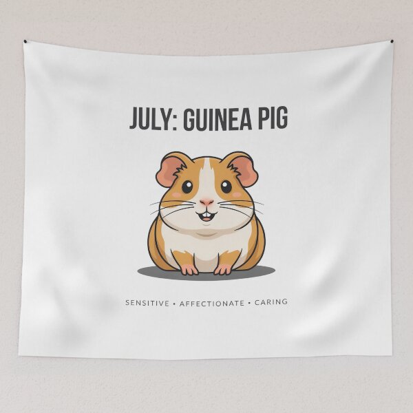 Item preview, July Guinea Pig Personality Animal Birthday Design – Sensitive Affectionate Caring Gift designed and sold by Cool-cat-art.
