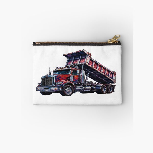 Item preview, Flame Dump Truck Red Blue Art – Heavy Duty Trucker Poster – Cool Truck Wall Art Print designed and sold by RAYBIL.