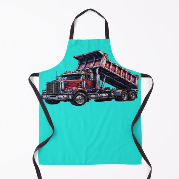 Item preview, Flame Dump Truck Red Blue Art – Heavy Duty Trucker Poster – Cool Truck Wall Art Print designed and sold by RAYBIL.