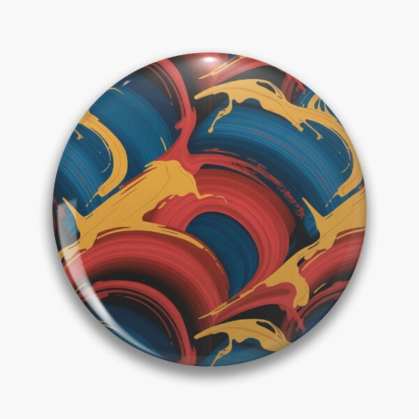 Item preview, Bold Expressionist Wave Pattern | Vibrant Red Blue Yellow Abstract Seamless Repeat designed and sold by Midnight Veil Designs.