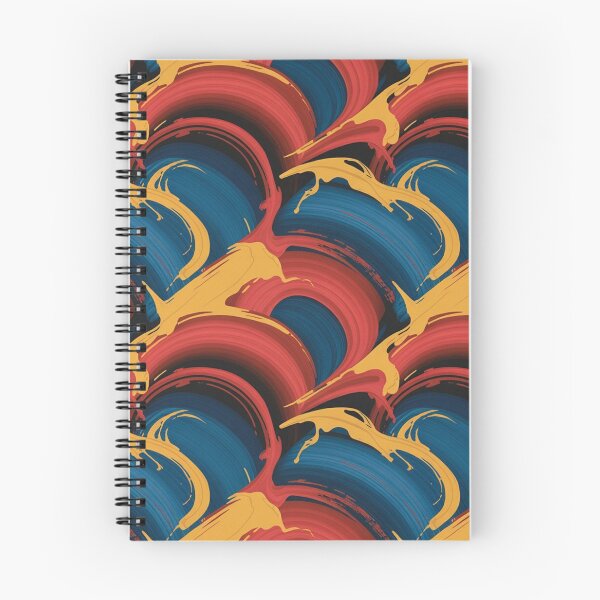 Item preview, Bold Expressionist Wave Pattern | Vibrant Red Blue Yellow Abstract Seamless Repeat designed and sold by Midnight Veil Designs.