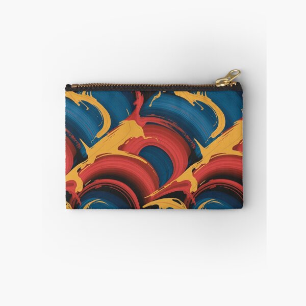Item preview, Bold Expressionist Wave Pattern | Vibrant Red Blue Yellow Abstract Seamless Repeat designed and sold by Midnight Veil Designs.