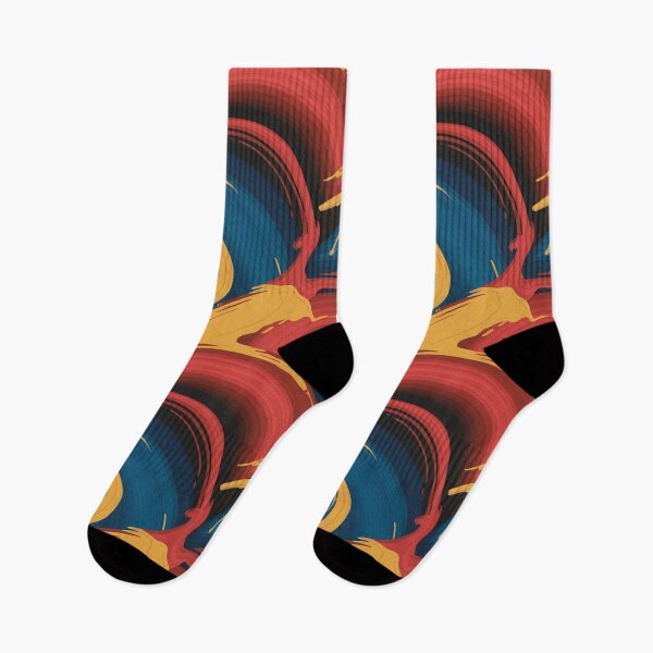 Item preview, Bold Expressionist Wave Pattern | Vibrant Red Blue Yellow Abstract Seamless Repeat designed and sold by Midnight Veil Designs.