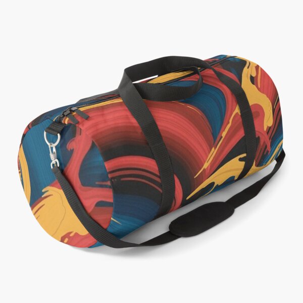 Item preview, Bold Expressionist Wave Pattern | Vibrant Red Blue Yellow Abstract Seamless Repeat designed and sold by Midnight Veil Designs.