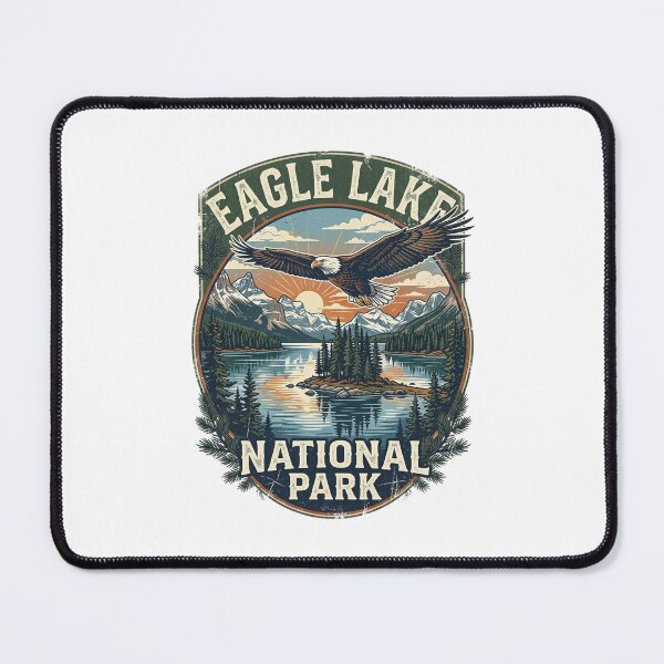 Item preview, Eagle Lake National Park Vintage Bald Eagle Flying Landscape designed and sold by longngusuc.
