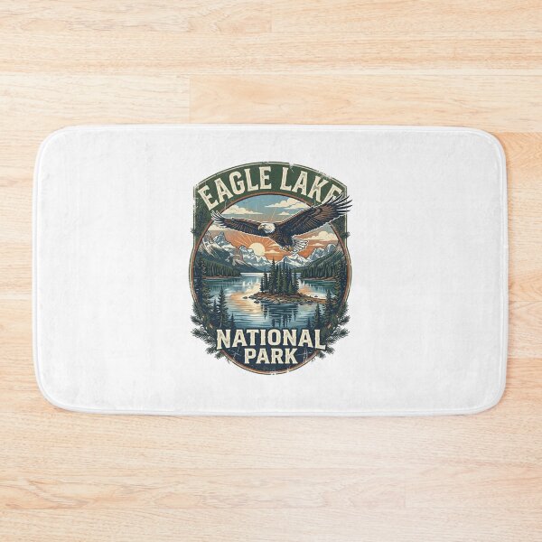 Item preview, Eagle Lake National Park Vintage Bald Eagle Flying Landscape designed and sold by longngusuc.