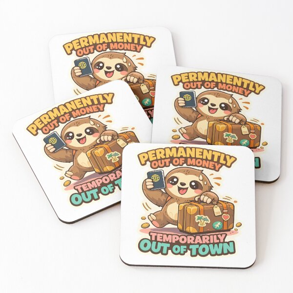 Item preview, Temporarily Out Of Town Funny Travel Sloth Sticker designed and sold by MIROUZ2000.
