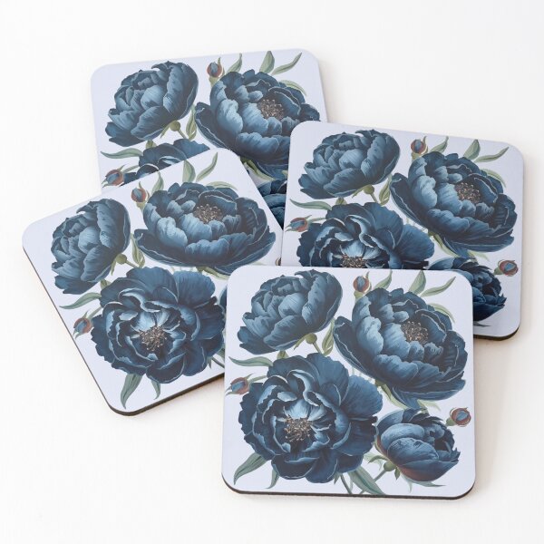 Item preview, Dark blue peonies watercolor designed and sold by uunaa.