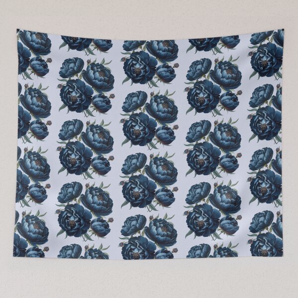Item preview, Dark blue peonies watercolor designed and sold by uunaa.