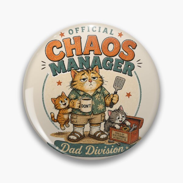 Item preview, Official Chaos Manager Dad Division Funny Cat designed and sold by StillWildink.