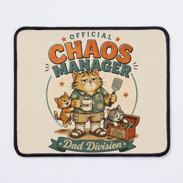 Item preview, Official Chaos Manager Dad Division Funny Cat designed and sold by StillWildink.
