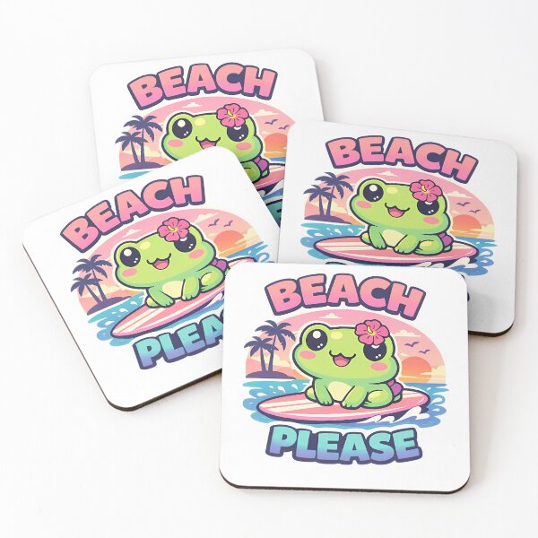 Item preview, Beach Please Funny Summer Surf Frog Sticker designed and sold by MIROUZ2000.