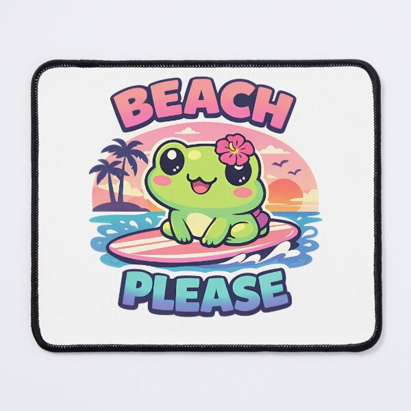 Item preview, Beach Please Funny Summer Surf Frog Sticker designed and sold by MIROUZ2000.