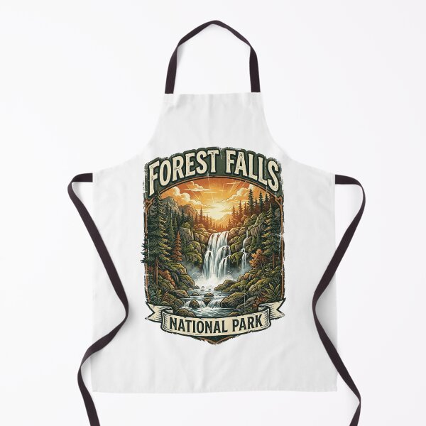 Item preview, Forest Falls National Park Vintage Waterfall Landscape Art designed and sold by longngusuc.