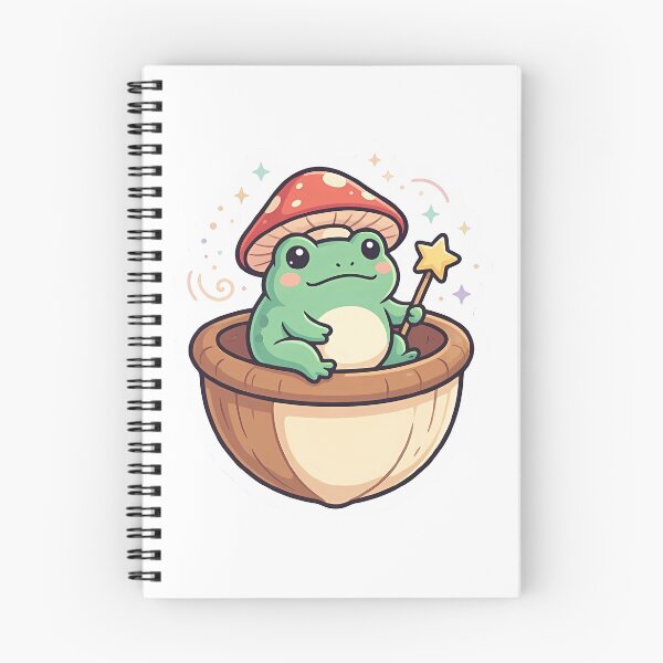 Item preview, Cute Kawaii Magic Frog with Mushroom Cap in Acorn designed and sold by YALLABUY.