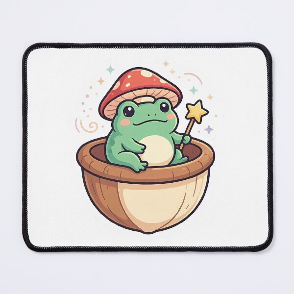 Item preview, Cute Kawaii Magic Frog with Mushroom Cap in Acorn designed and sold by YALLABUY.