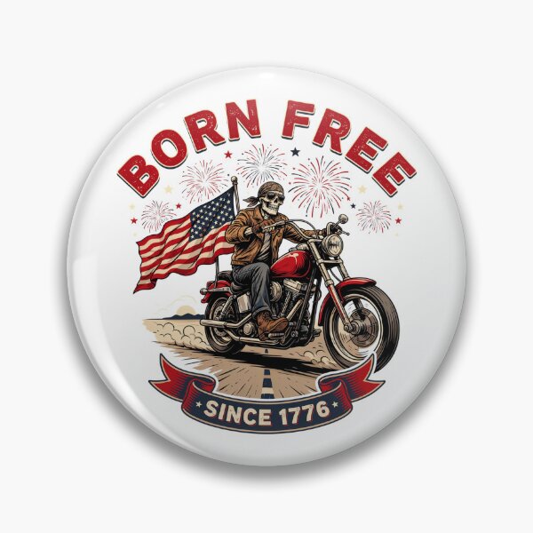 Item preview, Born Free Since 1776 Skeleton Biker Independence Day designed and sold by ArcticFoxStudio.
