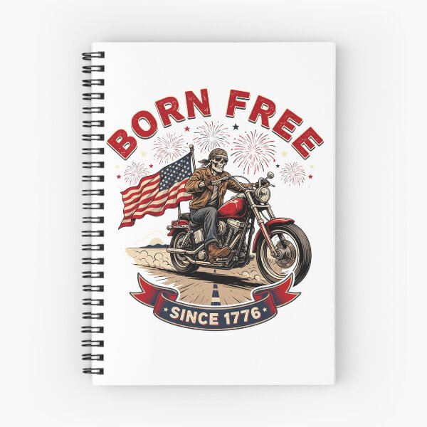 Item preview, Born Free Since 1776 Skeleton Biker Independence Day designed and sold by ArcticFoxStudio.
