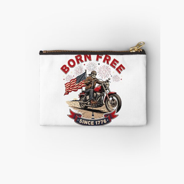 Item preview, Born Free Since 1776 Skeleton Biker Independence Day designed and sold by ArcticFoxStudio.