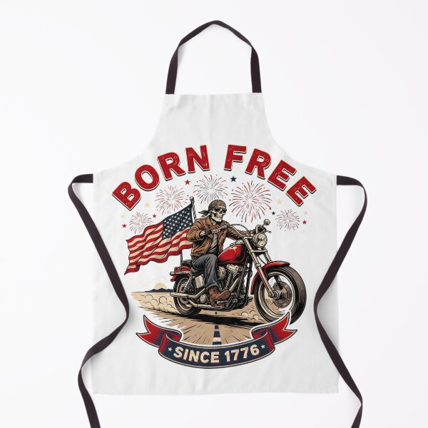 Item preview, Born Free Since 1776 Skeleton Biker Independence Day designed and sold by ArcticFoxStudio.