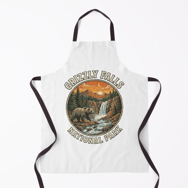 Item preview, Grizzly Falls National Park Vintage Bear Waterfall Scene designed and sold by longngusuc.